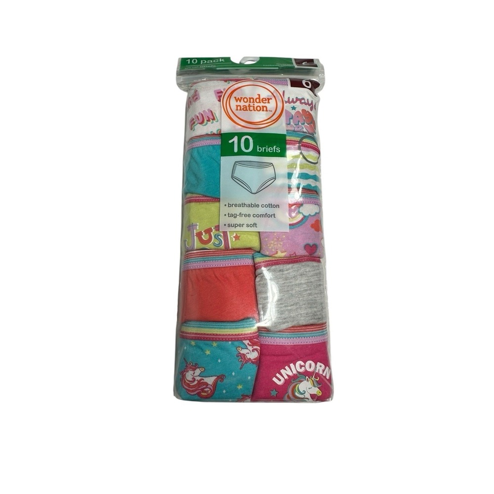 wonder nation girls briefs underwear 10‎ pairs size 6
